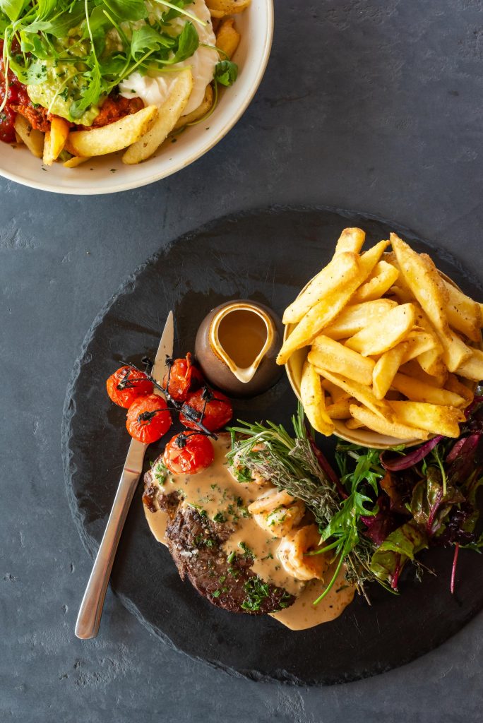 A steak dish served at The Beachside Grill in Saunton, North Devon